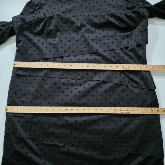 Tahari Arthur S. Levine Dress Womens 18W Black Polka Dots Layered Tiered Mature - Picture 7 of 16